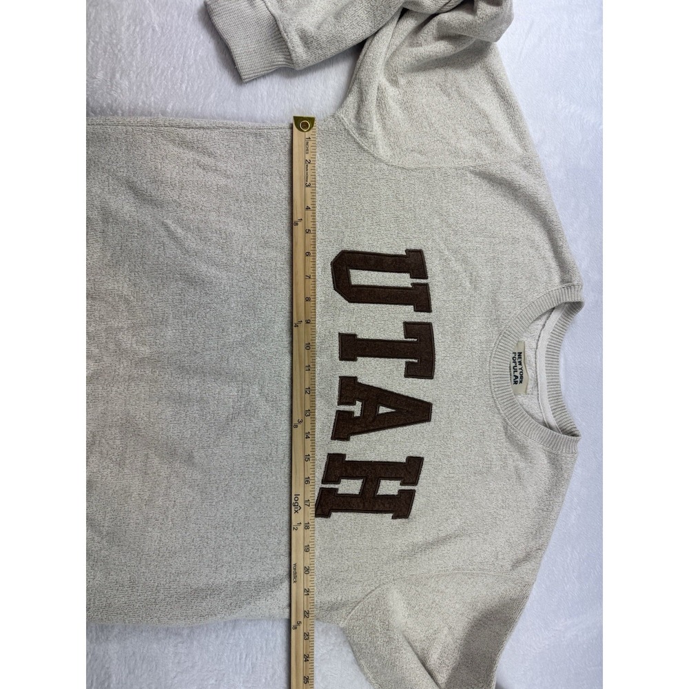 New York Popular Sweatshirt Large Crewneck Fleece Spell Out Utah‎ - Picture 5 of 8